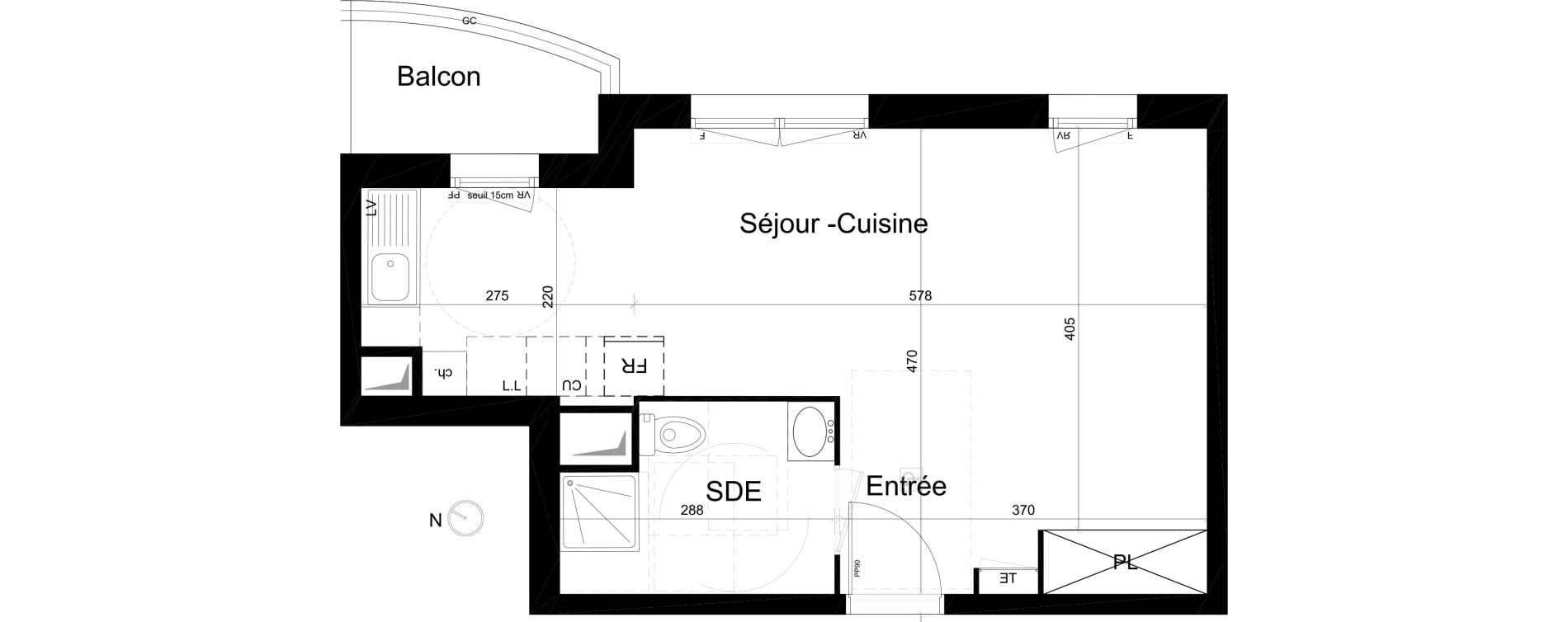 Appartement T1 de 33,14 m2 &agrave; Neuilly-Plaisance Marne