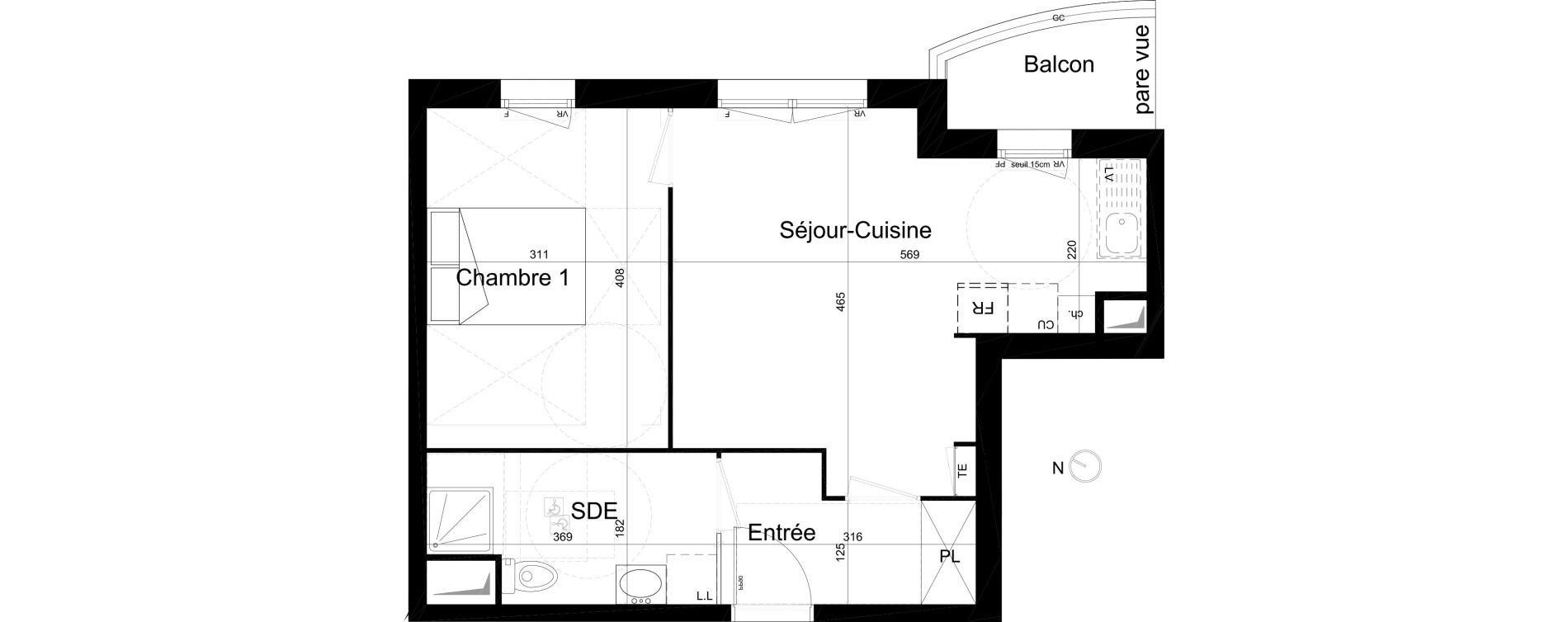 Appartement T2 de 43,00 m2 &agrave; Neuilly-Plaisance Marne