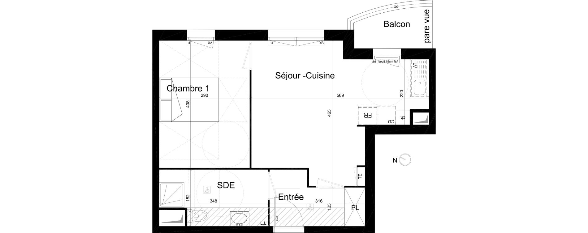 Appartement T2 de 41,42 m2 &agrave; Neuilly-Plaisance Marne