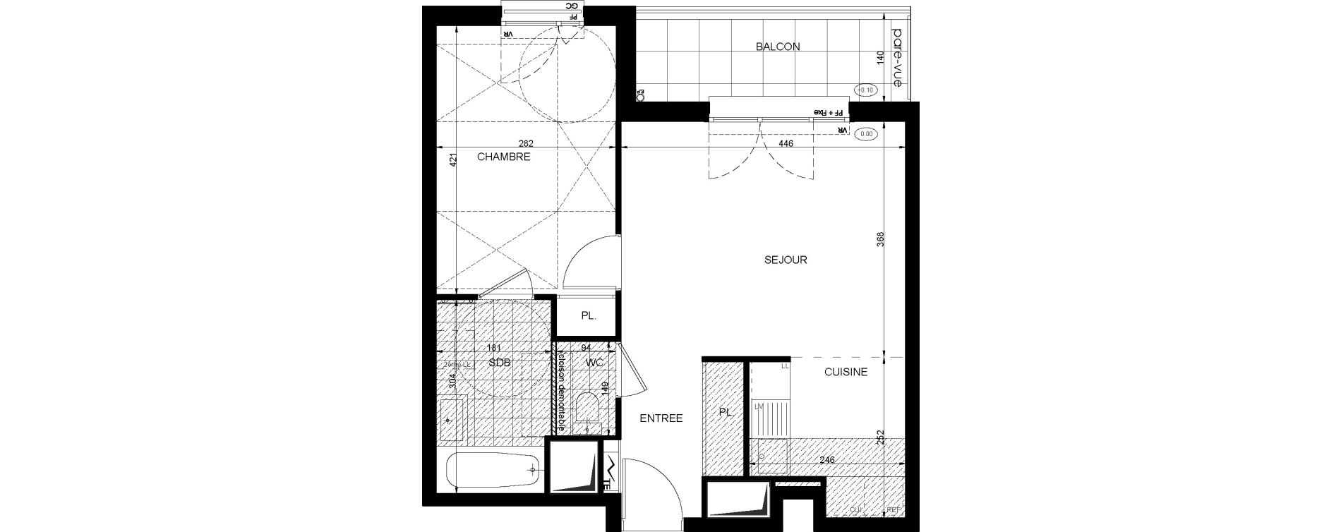 Appartement T2 de 45,62 m2 &agrave; Neuilly-Plaisance Eglise