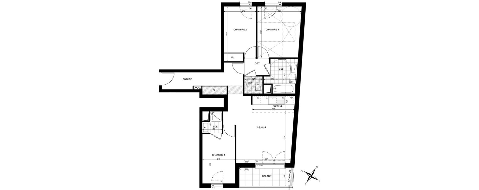 Appartement T4 de 75,77 m2 &agrave; Neuilly-Plaisance Eglise