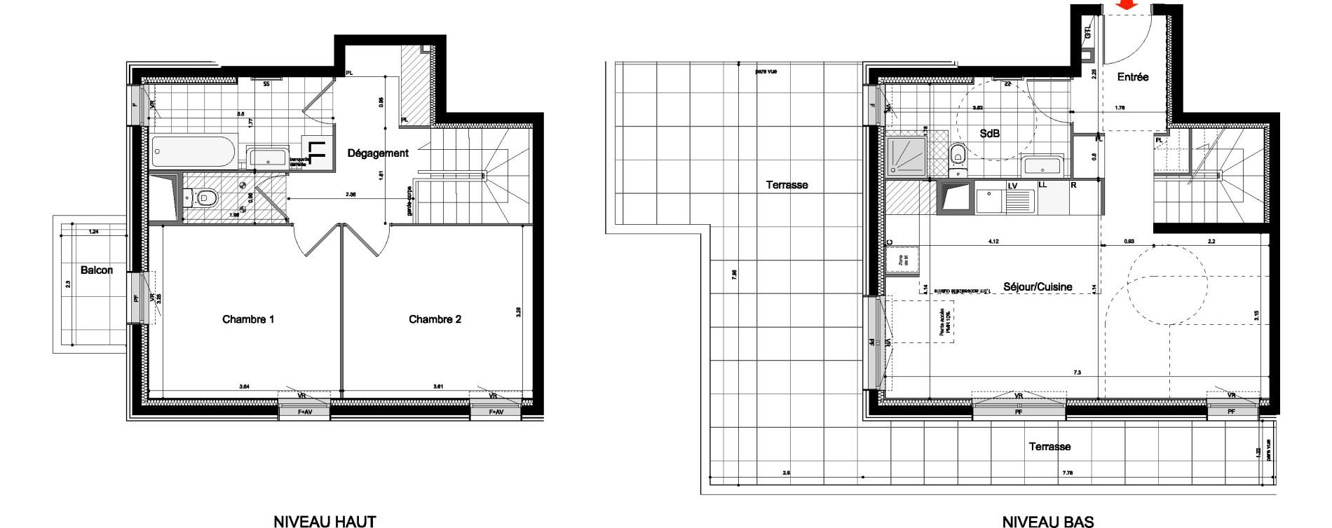 Duplex T3 de 77,80 m2 &agrave; Neuilly-Sur-Marne Maison blanche