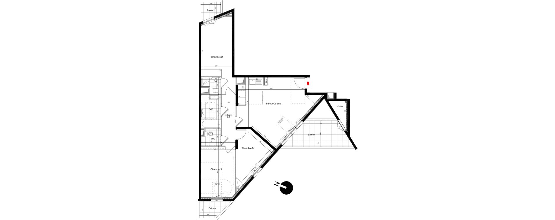 Appartement T4 de 79,90 m2 &agrave; Neuilly-Sur-Marne Maison blanche