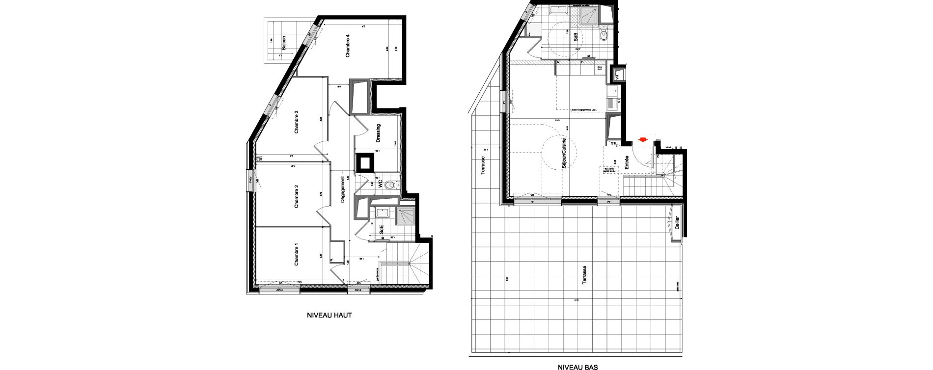 Duplex T5 de 95,70 m2 &agrave; Neuilly-Sur-Marne Maison blanche