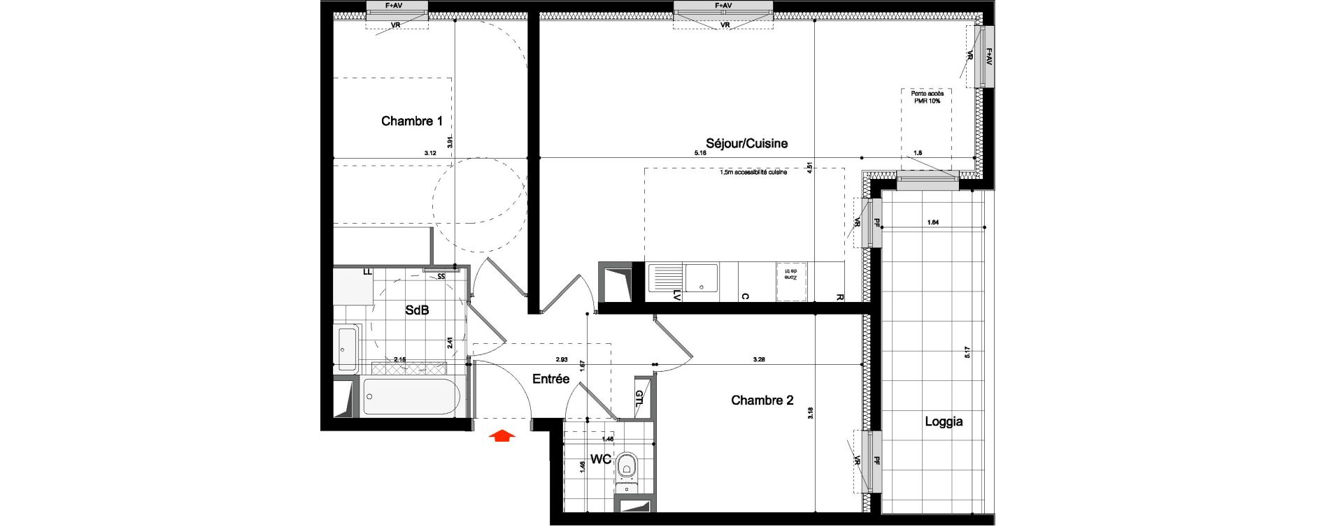 Appartement T3 de 62,00 m2 &agrave; Neuilly-Sur-Marne Maison blanche