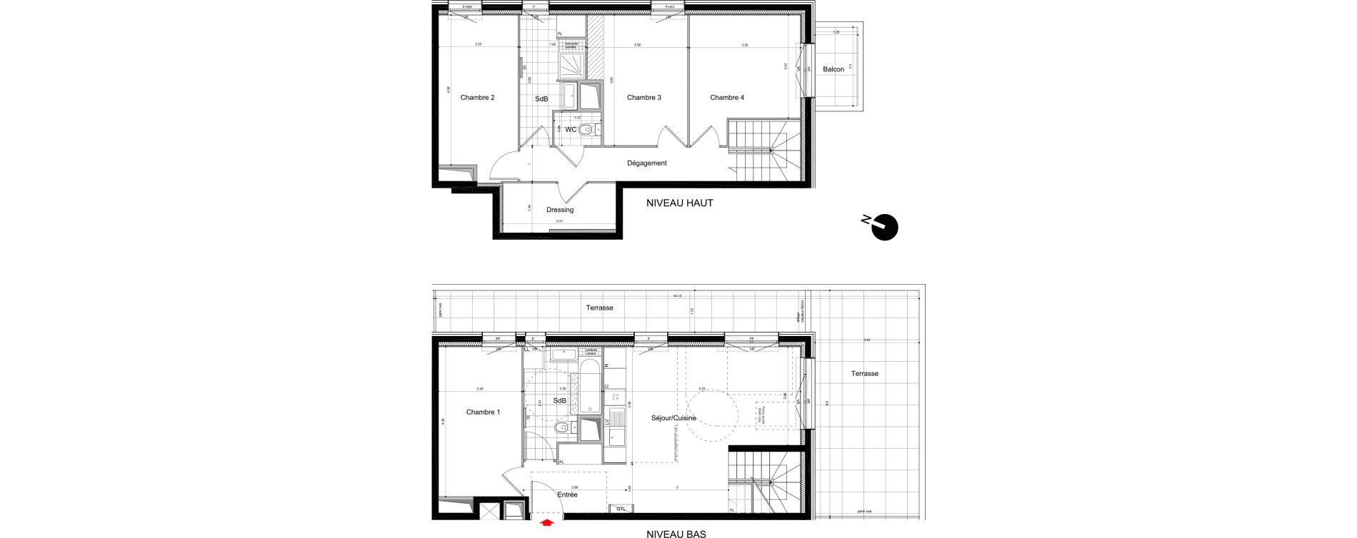 Duplex T5 de 95,20 m2 &agrave; Neuilly-Sur-Marne Maison blanche
