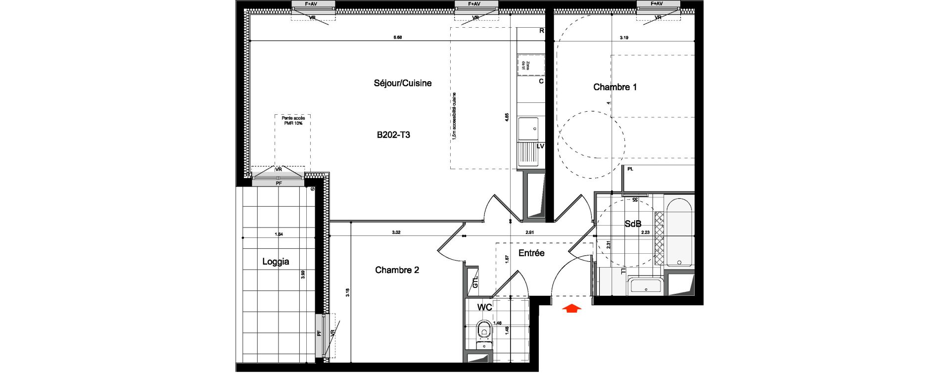 Appartement T3 de 62,70 m2 &agrave; Neuilly-Sur-Marne Maison blanche