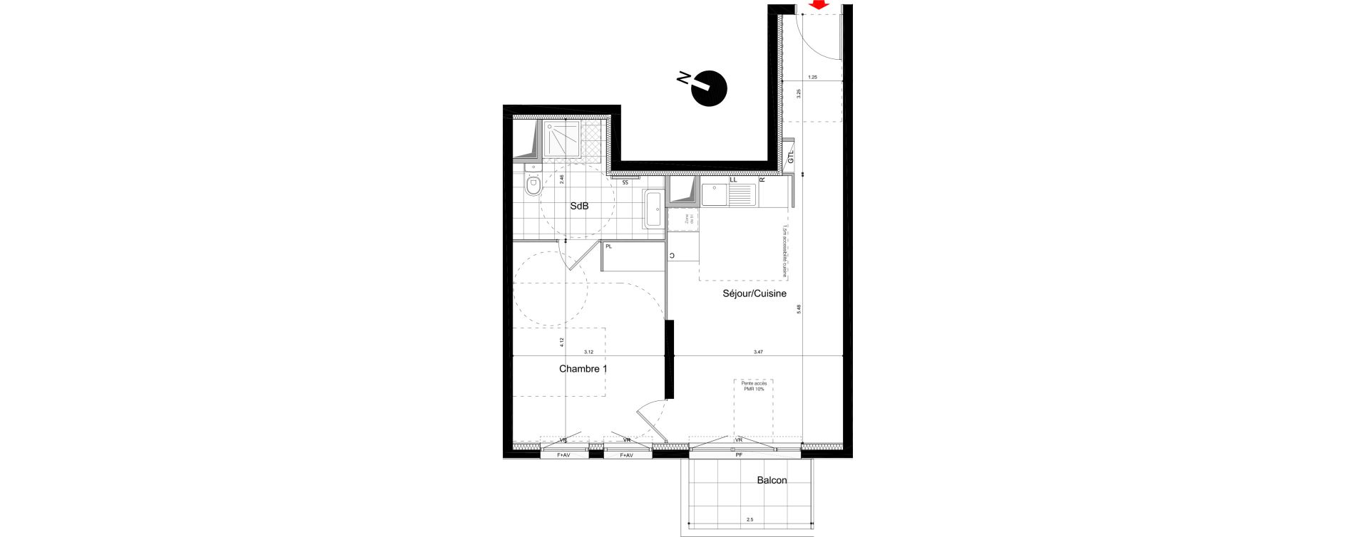 Appartement T2 de 41,60 m2 &agrave; Neuilly-Sur-Marne Maison blanche
