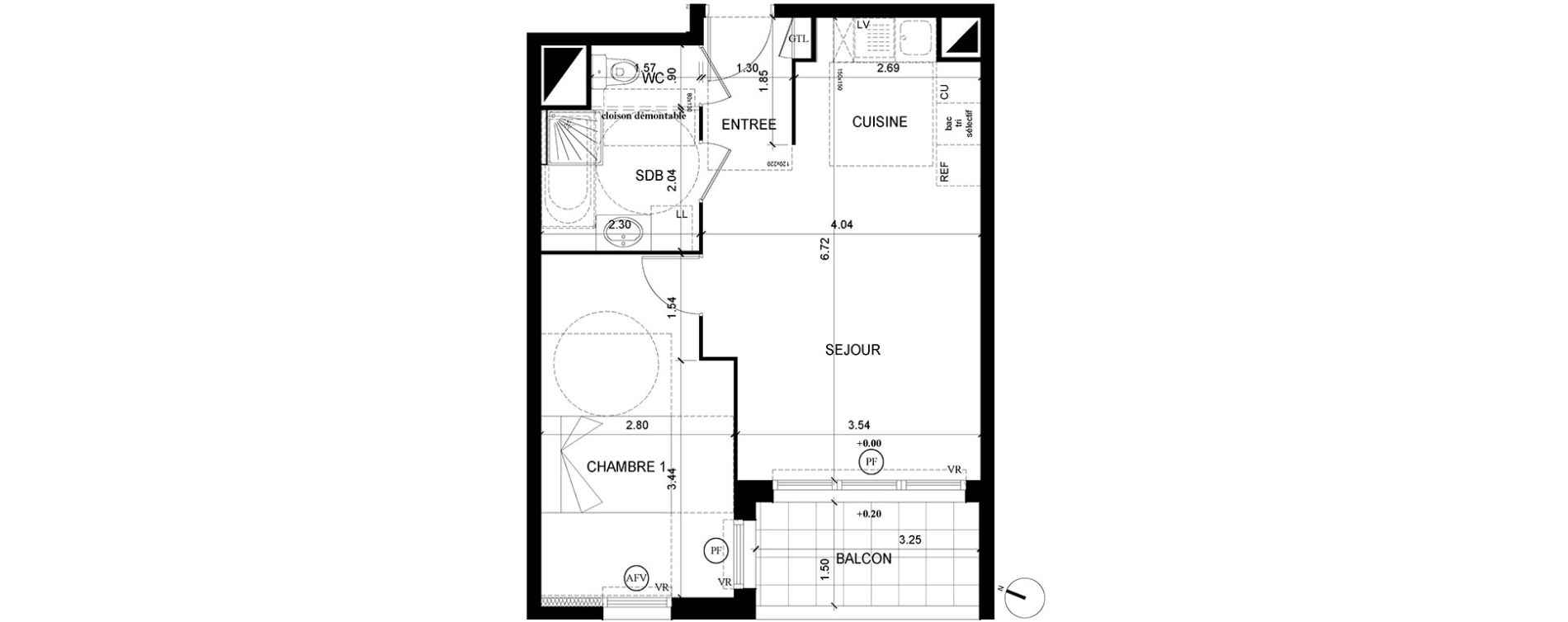 Appartement T2 de 44,85 m2 &agrave; Neuilly-Sur-Marne Maison blanche