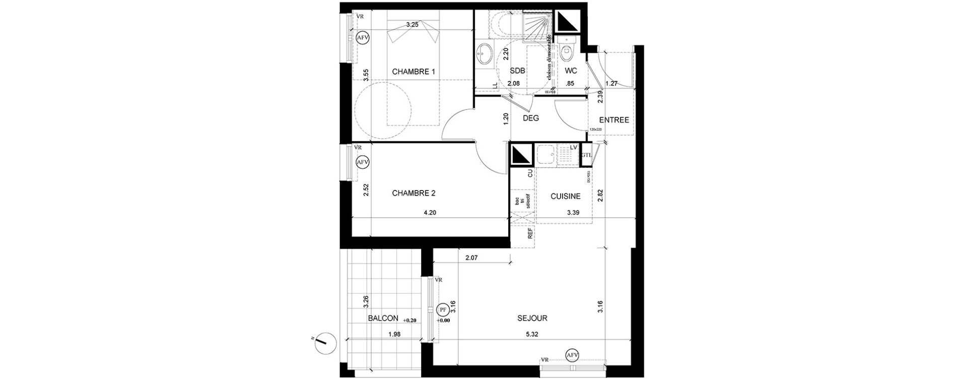 Appartement T3 de 60,65 m2 &agrave; Neuilly-Sur-Marne Maison blanche