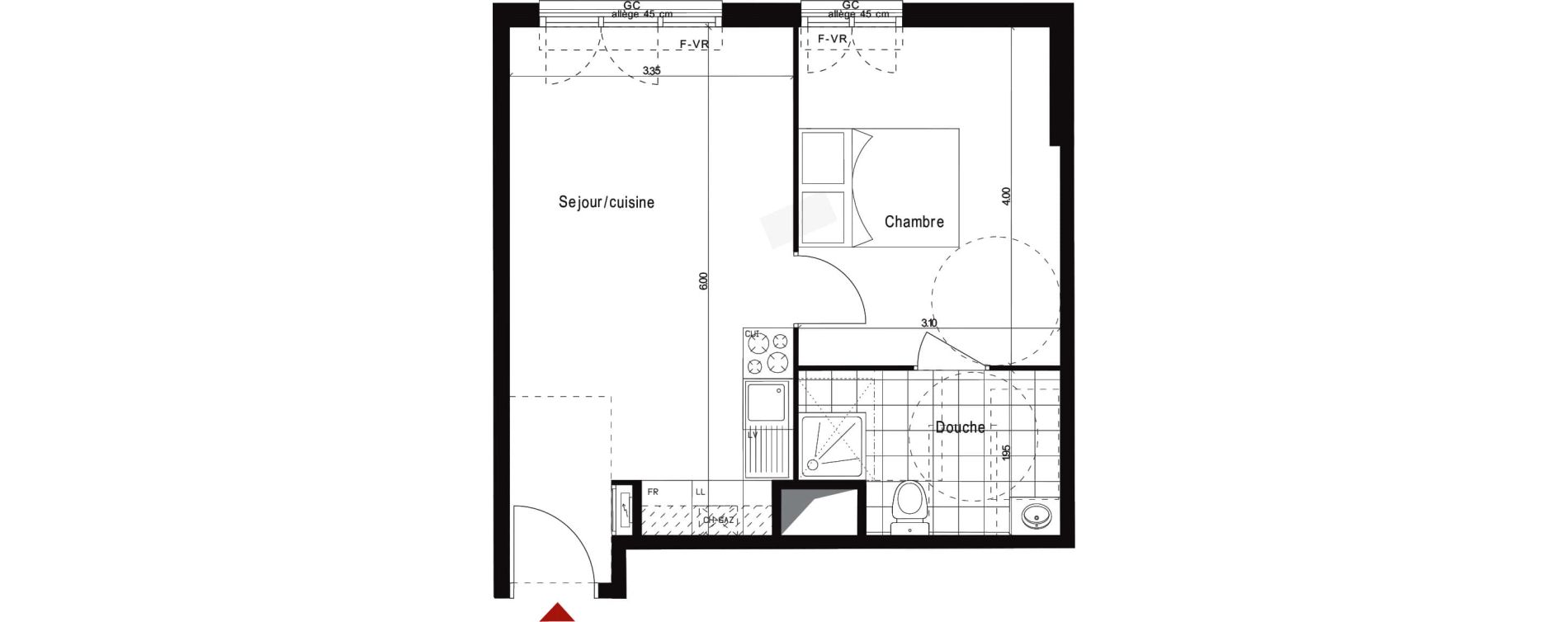 Appartement T2 de 38,32 m2 &agrave; Neuilly-Sur-Marne Centre