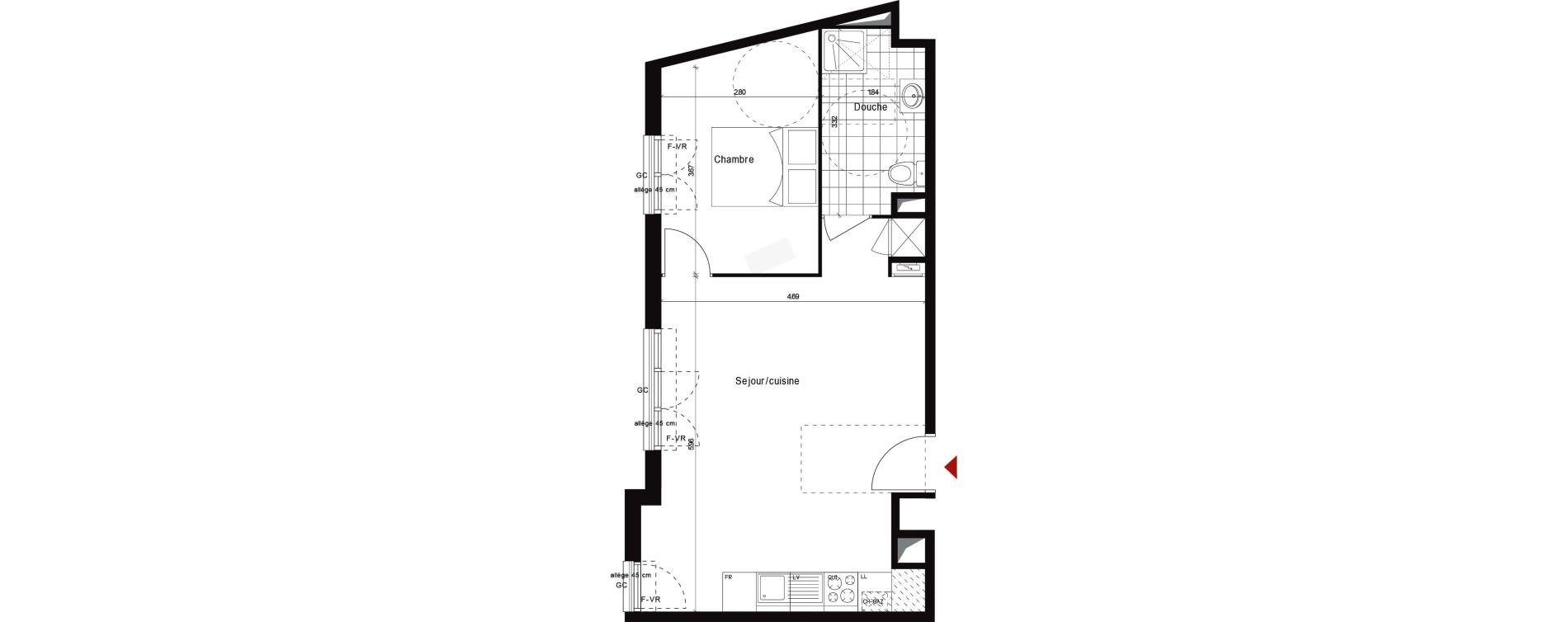 Appartement T2 de 46,36 m2 &agrave; Neuilly-Sur-Marne Centre