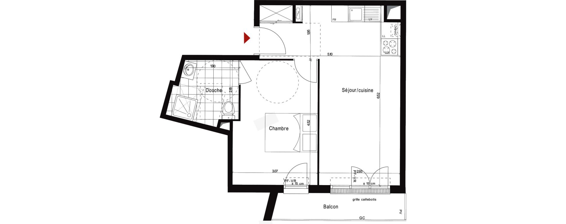 Appartement T2 de 41,14 m2 &agrave; Neuilly-Sur-Marne Centre