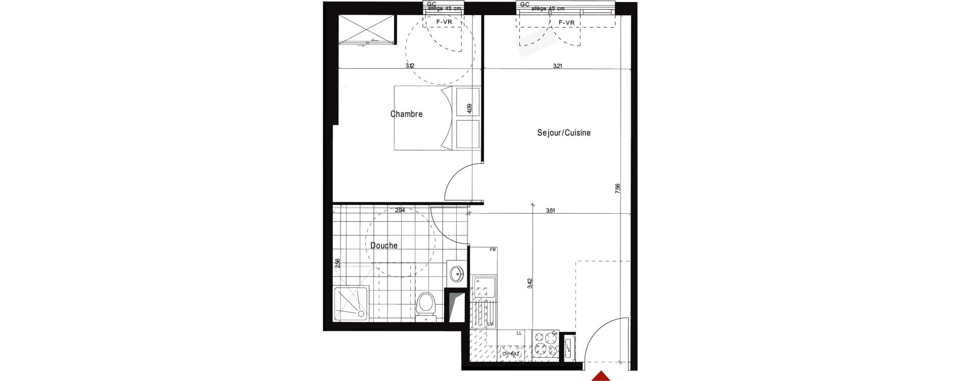 Appartement T2 de 45,31 m2 &agrave; Neuilly-Sur-Marne Centre