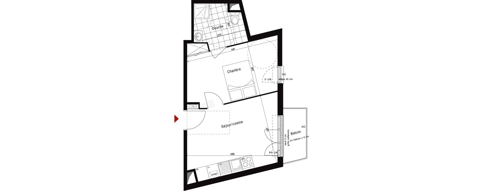 Appartement T2 de 36,08 m2 &agrave; Neuilly-Sur-Marne Centre