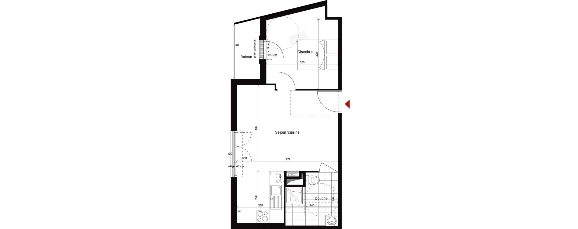 Appartement T2 de 40,53 m2 &agrave; Neuilly-Sur-Marne Centre