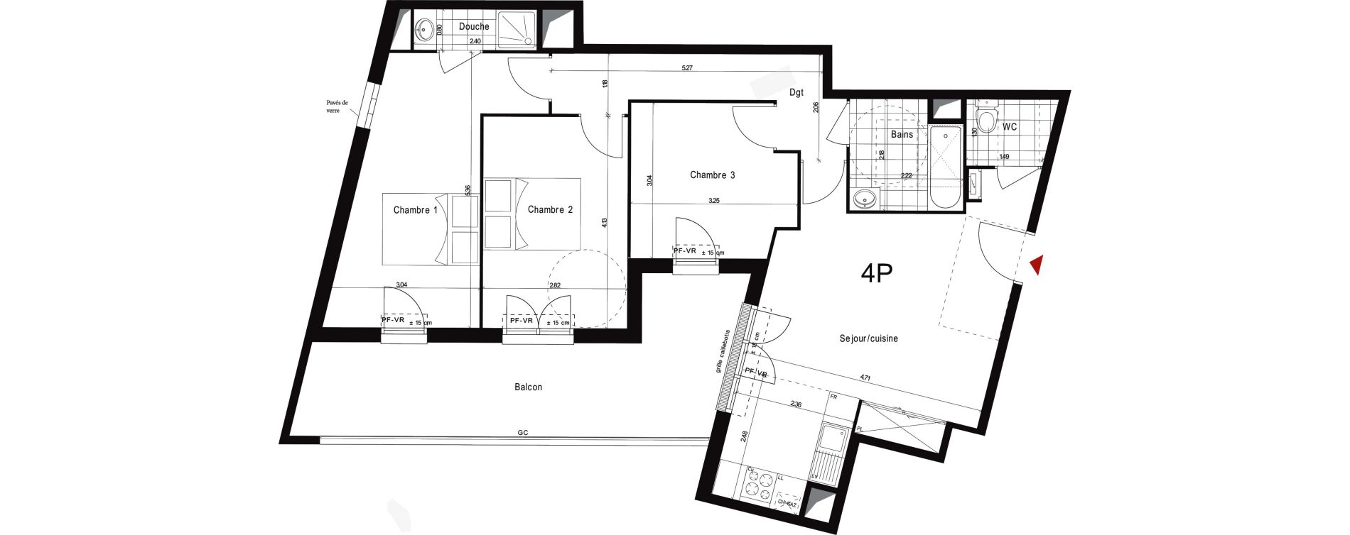 Appartement T4 de 76,51 m2 &agrave; Neuilly-Sur-Marne Centre