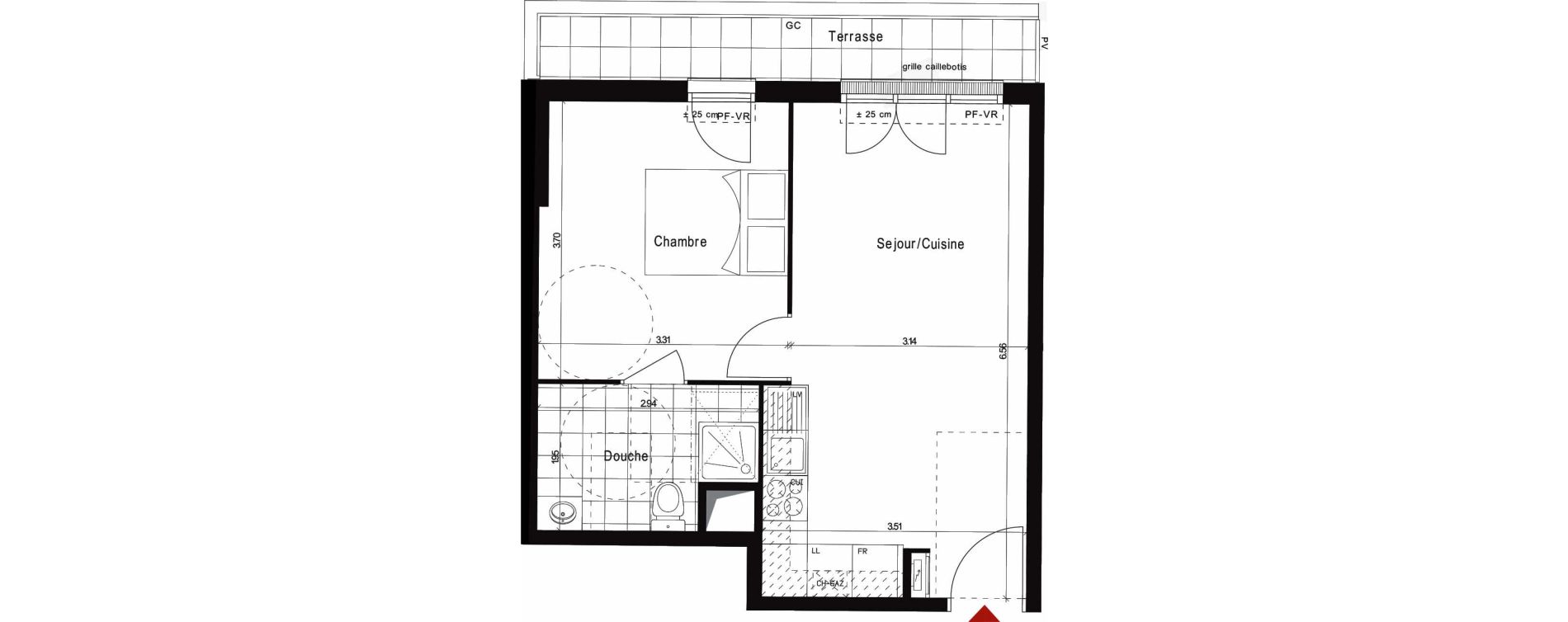 Appartement T2 de 38,70 m2 &agrave; Neuilly-Sur-Marne Centre