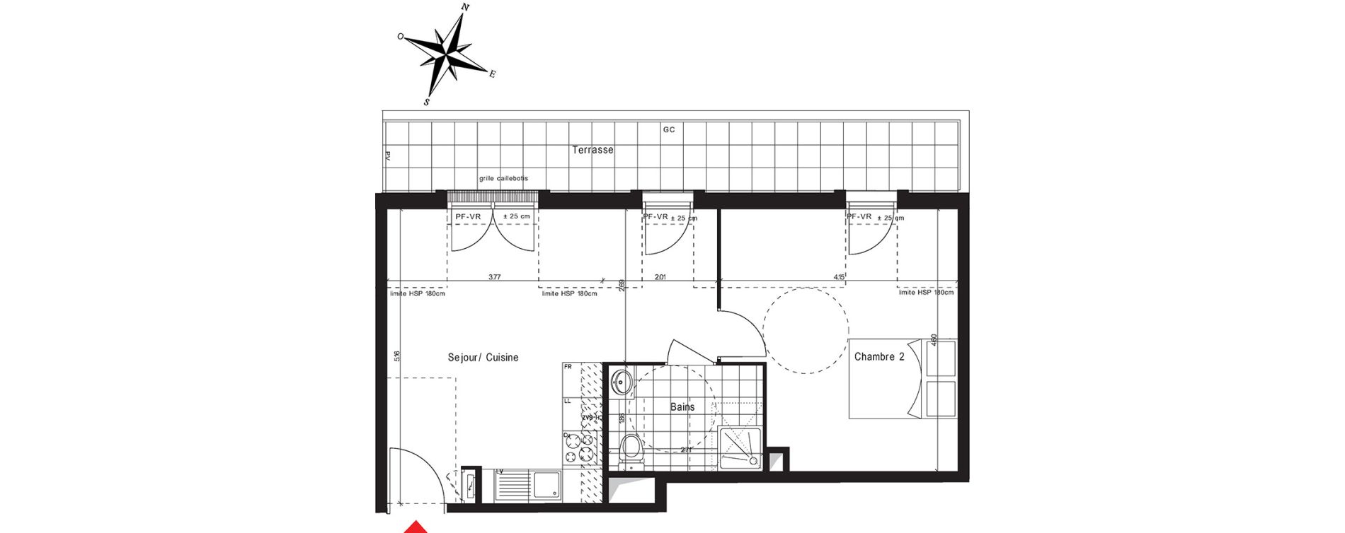 Appartement T2 de 38,07 m2 &agrave; Neuilly-Sur-Marne Centre