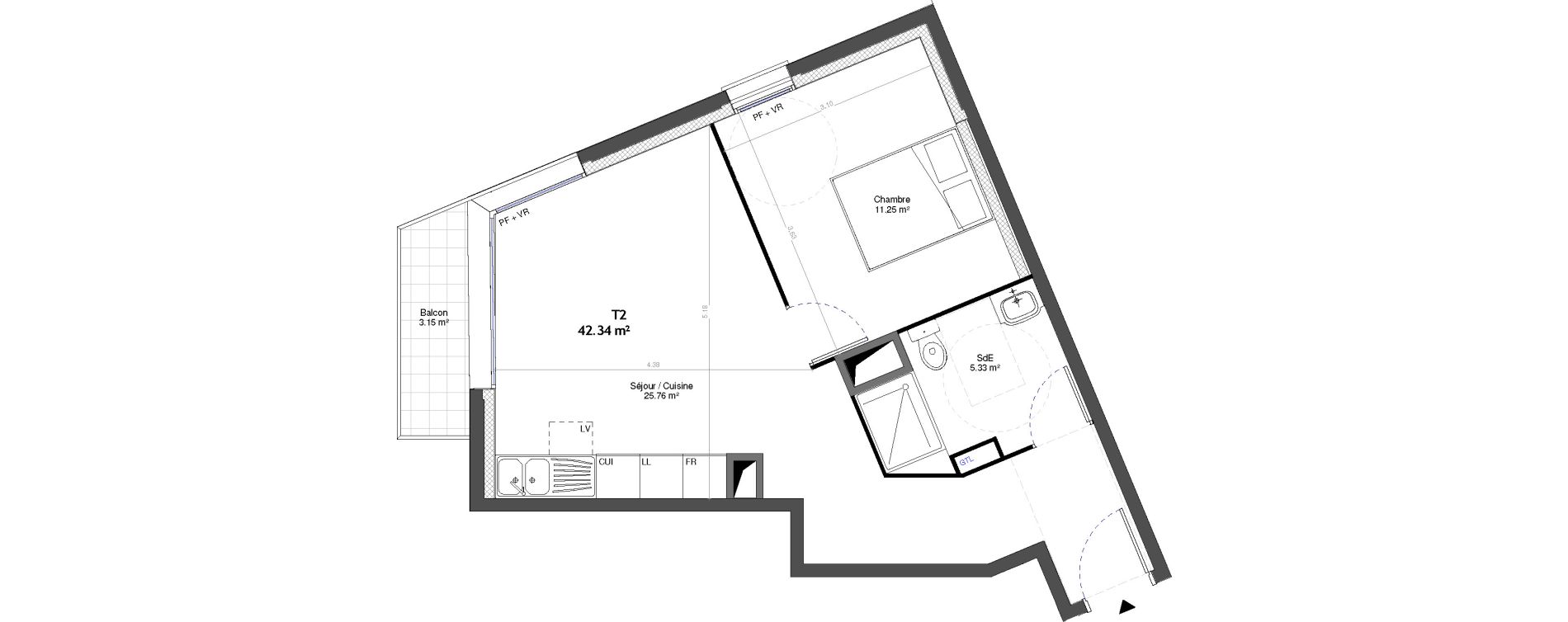 Appartement T2 de 42,34 m2 &agrave; Neuilly-Sur-Marne Centre