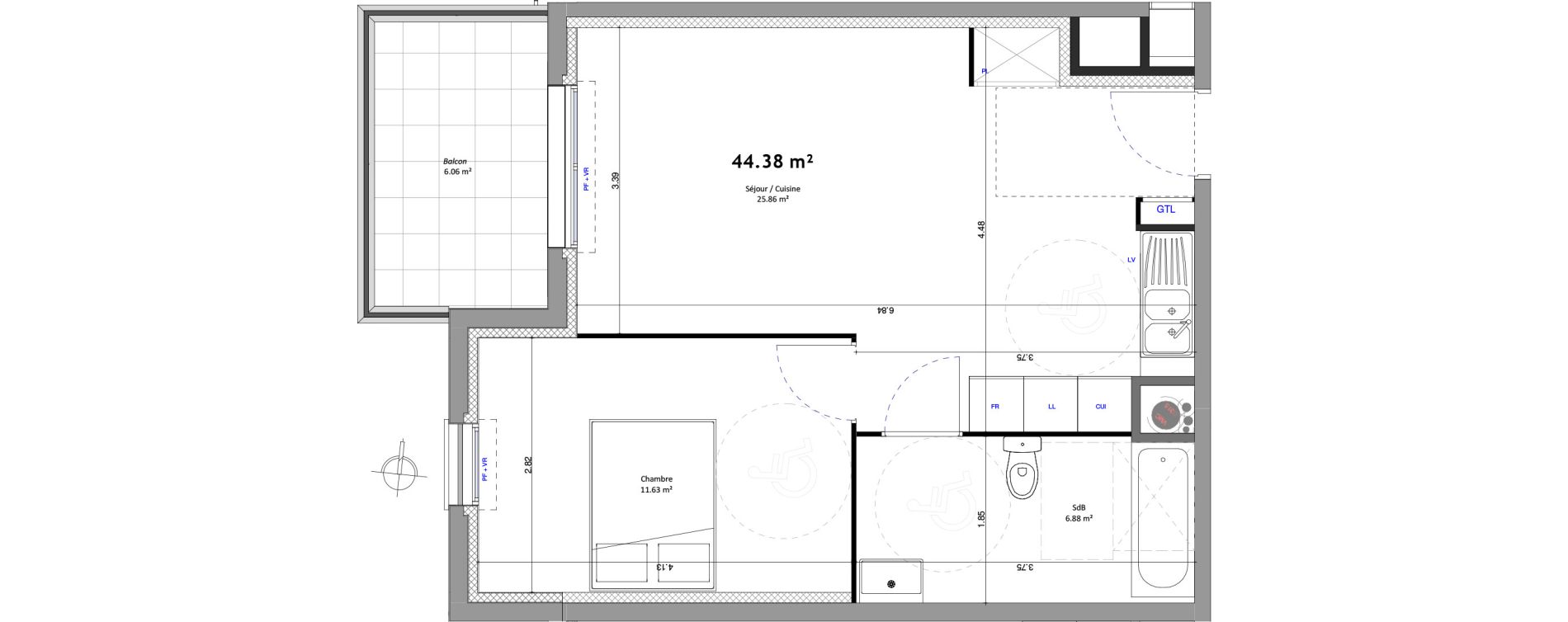 Appartement T2 de 44,38 m2 &agrave; Neuilly-Sur-Marne Centre