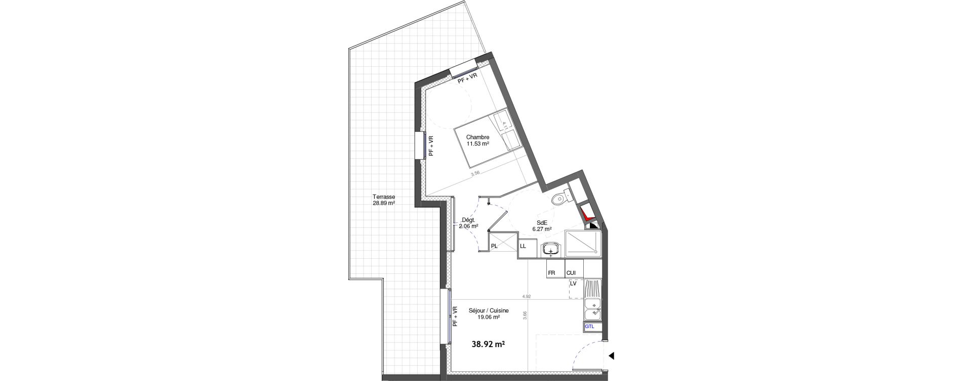 Appartement T2 de 38,92 m2 &agrave; Neuilly-Sur-Marne Centre