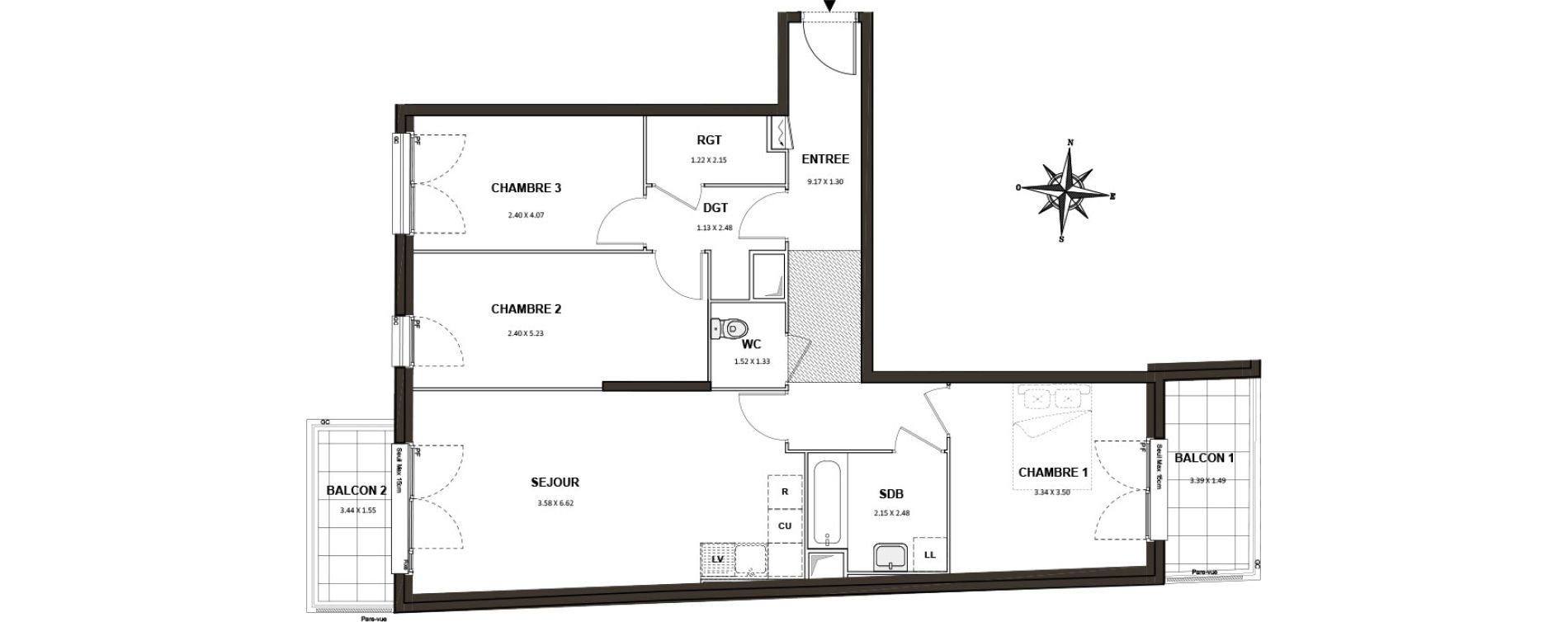 Appartement T4 de 82,77 m2 &agrave; Neuilly-Sur-Marne Maison blanche