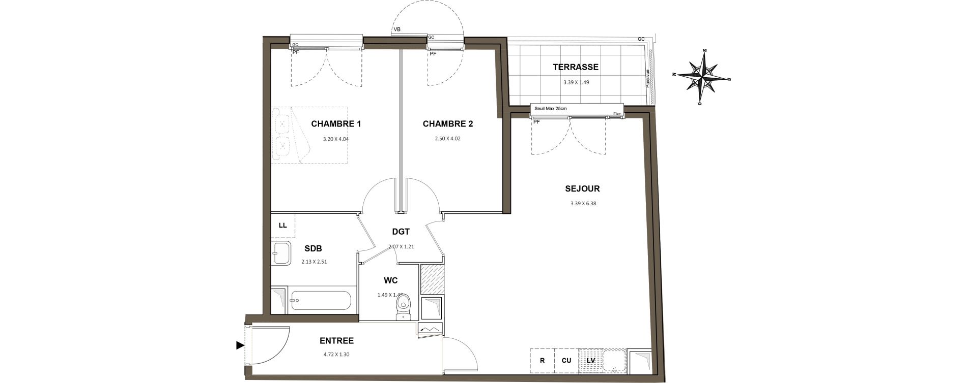 Appartement T3 de 66,91 m2 &agrave; Neuilly-Sur-Marne Maison blanche
