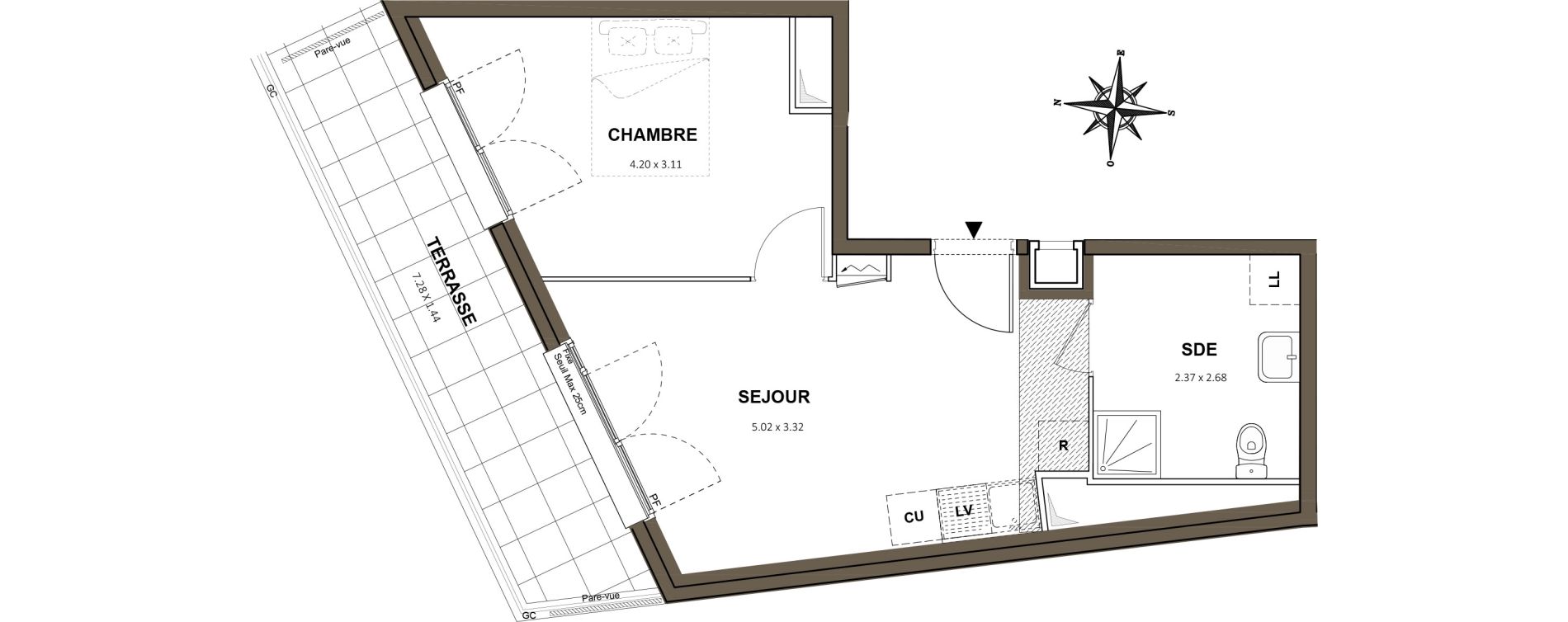 Appartement T2 de 37,58 m2 &agrave; Neuilly-Sur-Marne Maison blanche