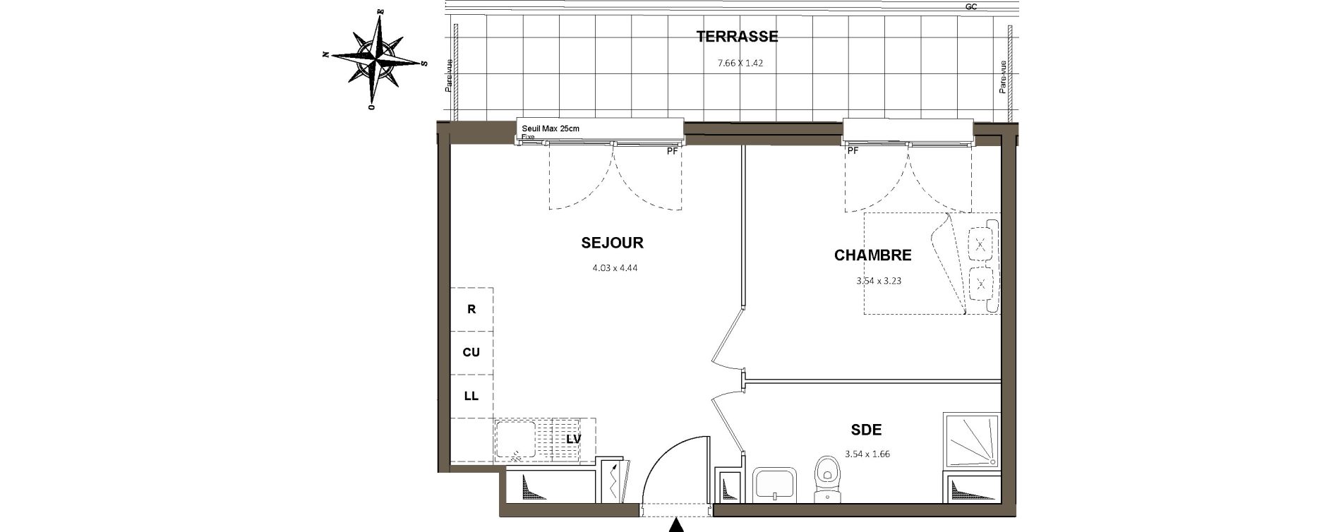 Appartement T2 de 34,72 m2 &agrave; Neuilly-Sur-Marne Maison blanche