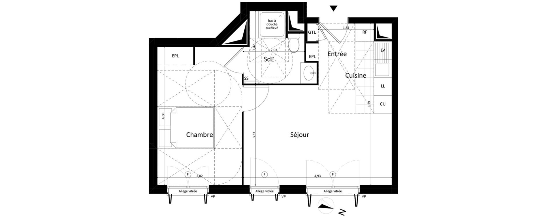 Appartement T2 de 38,98 m2 &agrave; Neuilly-Sur-Marne Maison blanche