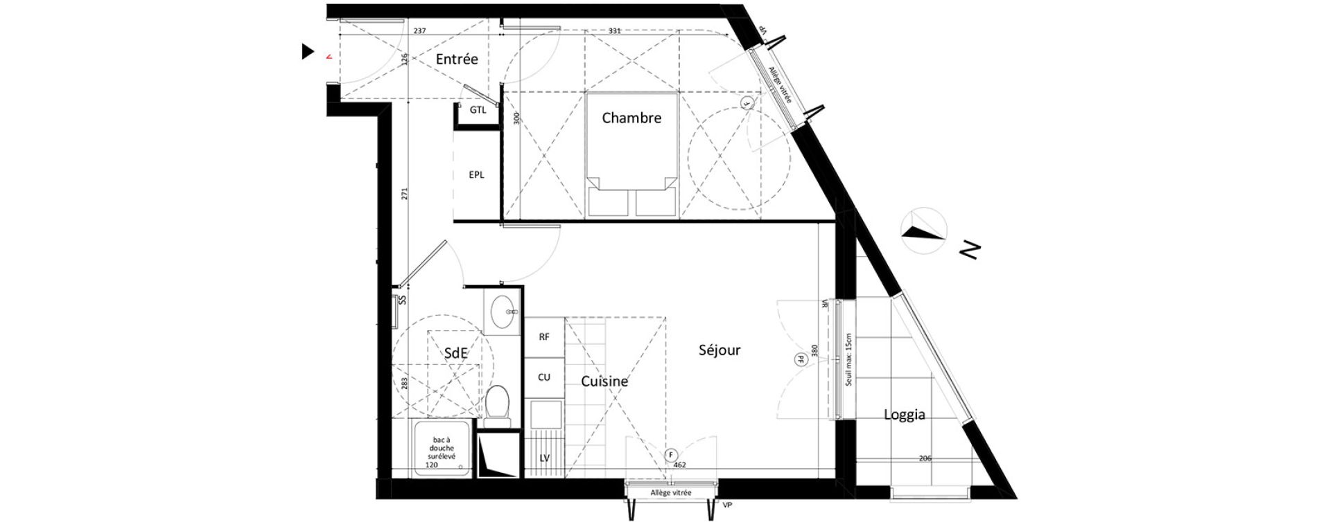 Appartement T2 de 42,34 m2 &agrave; Neuilly-Sur-Marne Maison blanche