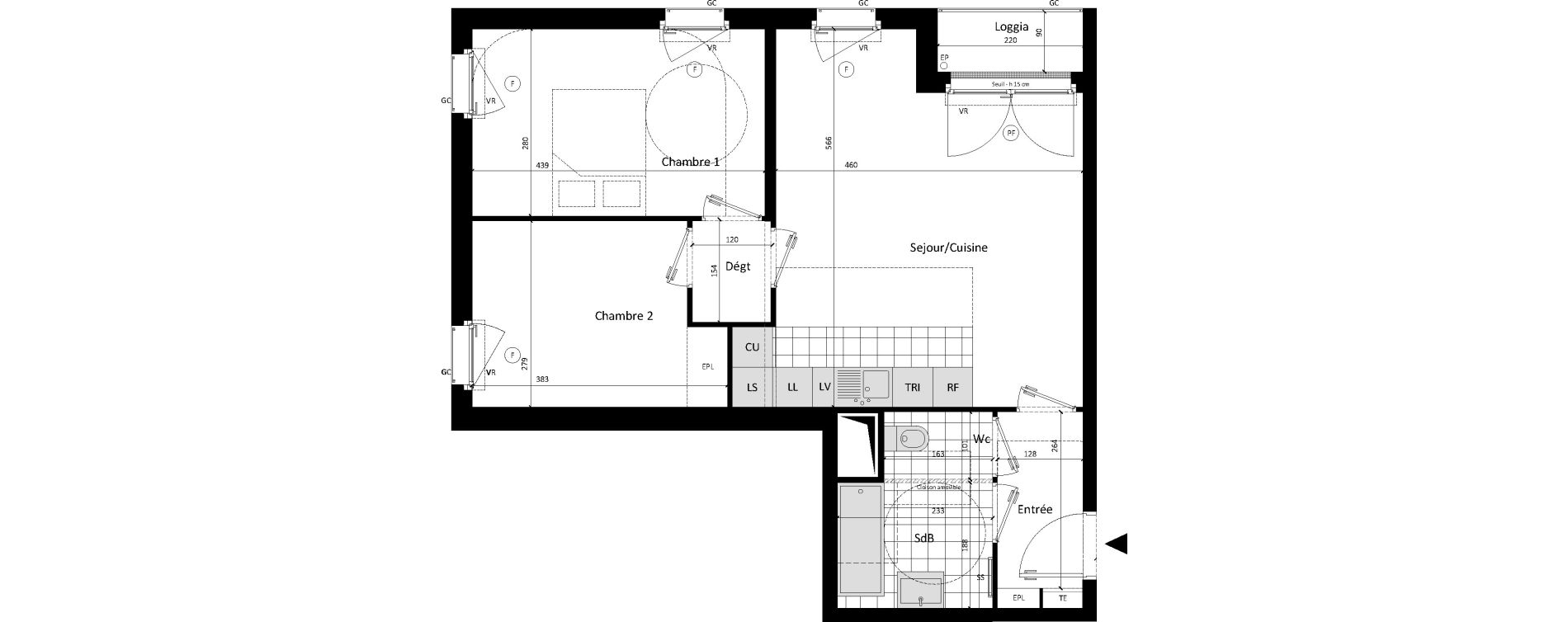 Appartement T3 de 57,81 m2 &agrave; Neuilly-Sur-Marne Maison blanche
