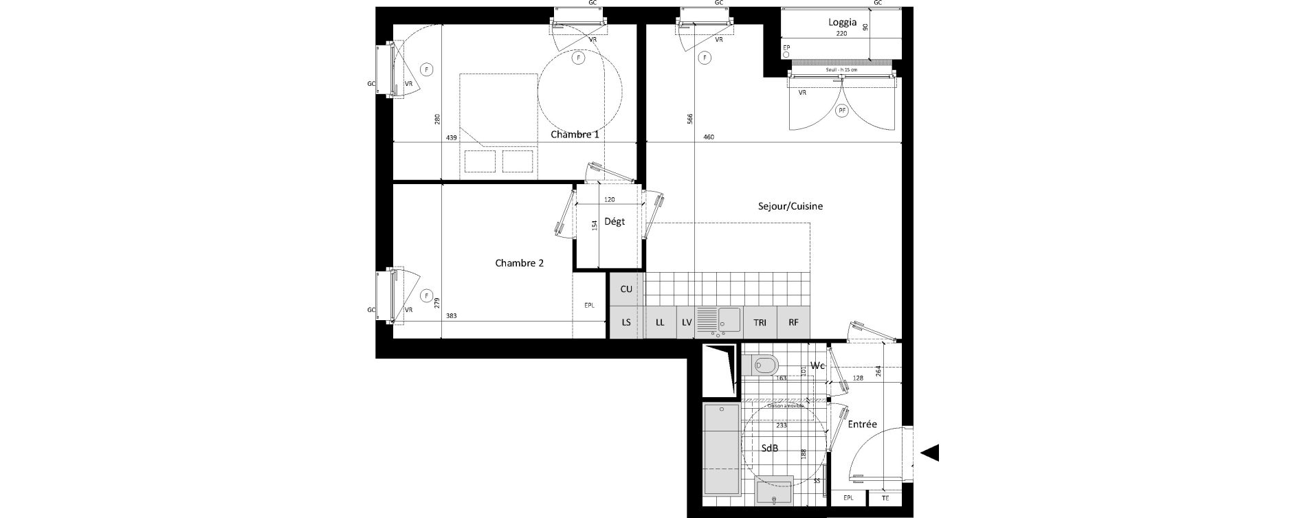 Appartement T3 de 57,56 m2 &agrave; Neuilly-Sur-Marne Maison blanche