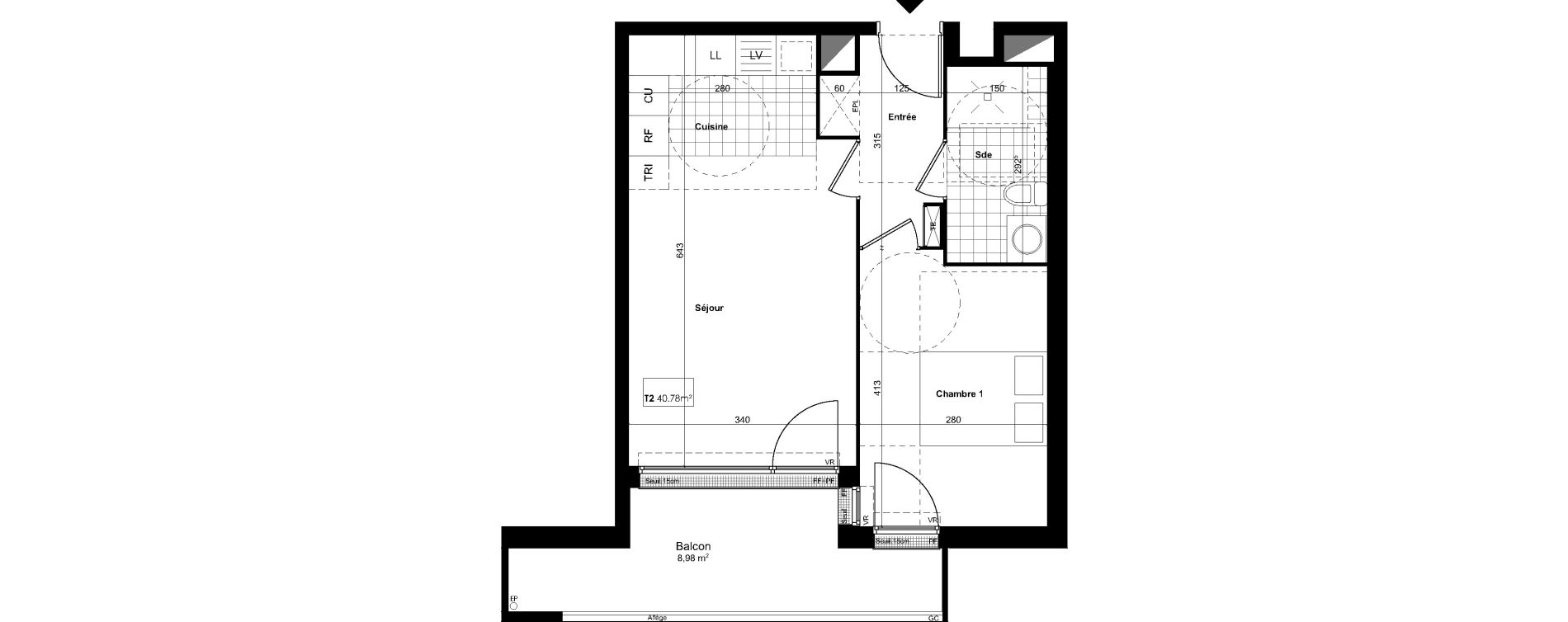 Appartement T2 de 40,78 m2 &agrave; Neuilly-Sur-Marne Maison blanche