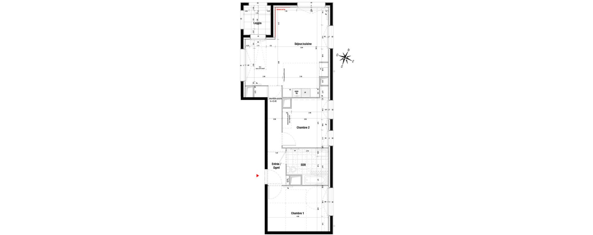 Appartement T3 de 62,60 m2 &agrave; Neuilly-Sur-Marne Maison blanche
