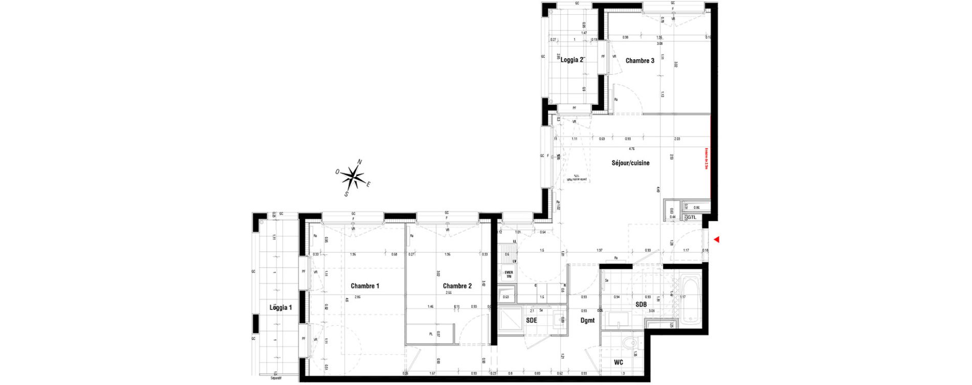 Appartement T4 de 73,36 m2 &agrave; Neuilly-Sur-Marne Maison blanche