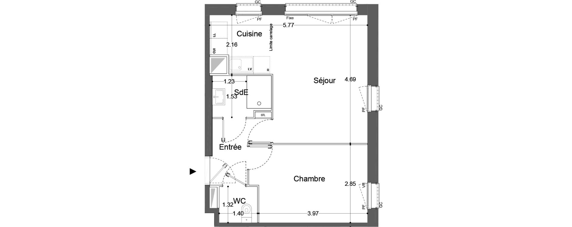 Appartement T2 de 41,30 m2 &agrave; Neuilly-Sur-Marne Maison blanche