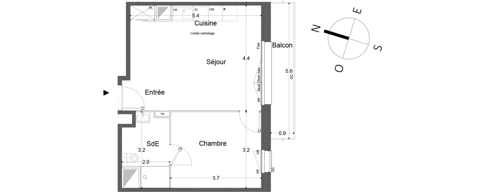 Appartement T2 de 40,50 m2 &agrave; Neuilly-Sur-Marne Maison blanche