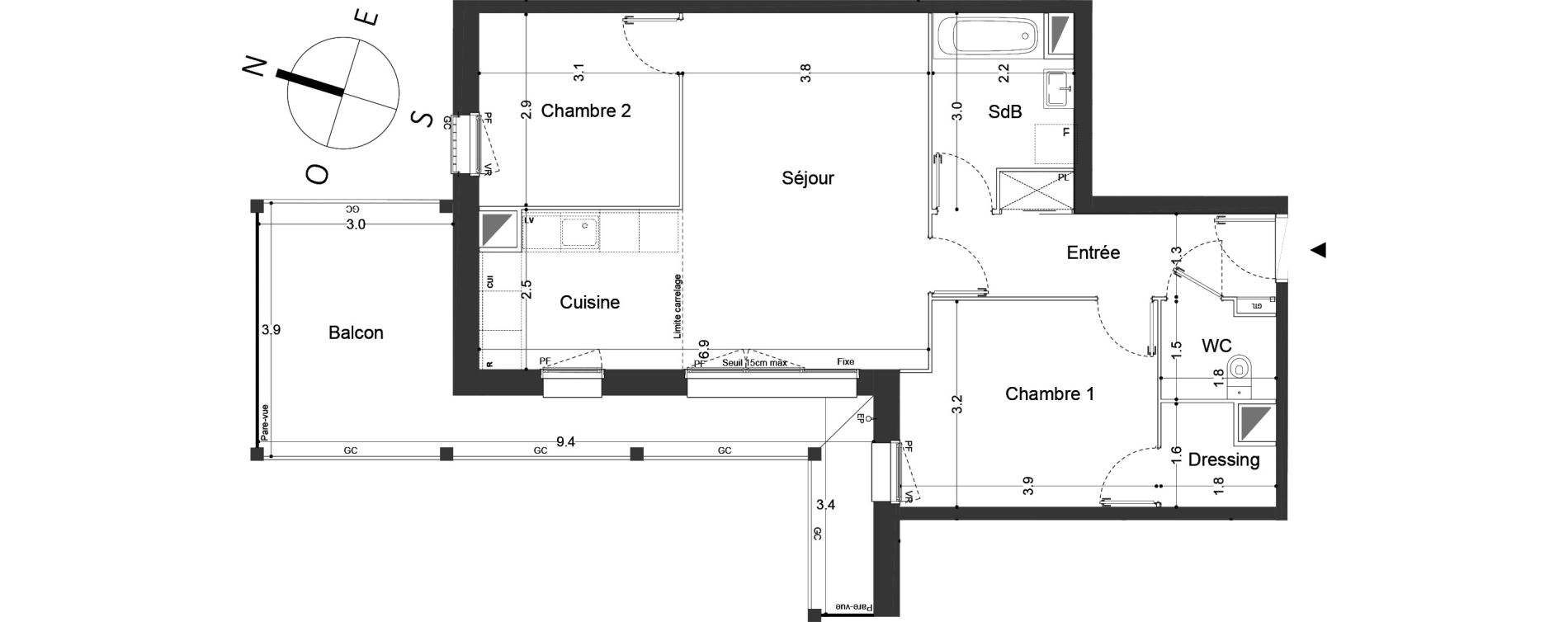 Appartement T3 de 66,70 m2 &agrave; Neuilly-Sur-Marne Maison blanche