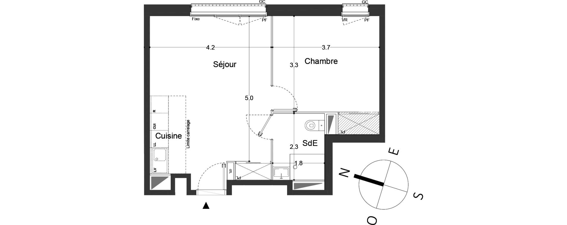 Appartement T2 de 41,60 m2 &agrave; Neuilly-Sur-Marne Maison blanche