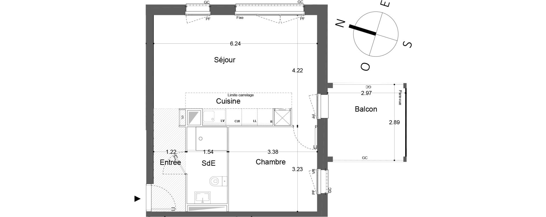 Appartement T2 de 45,30 m2 &agrave; Neuilly-Sur-Marne Maison blanche