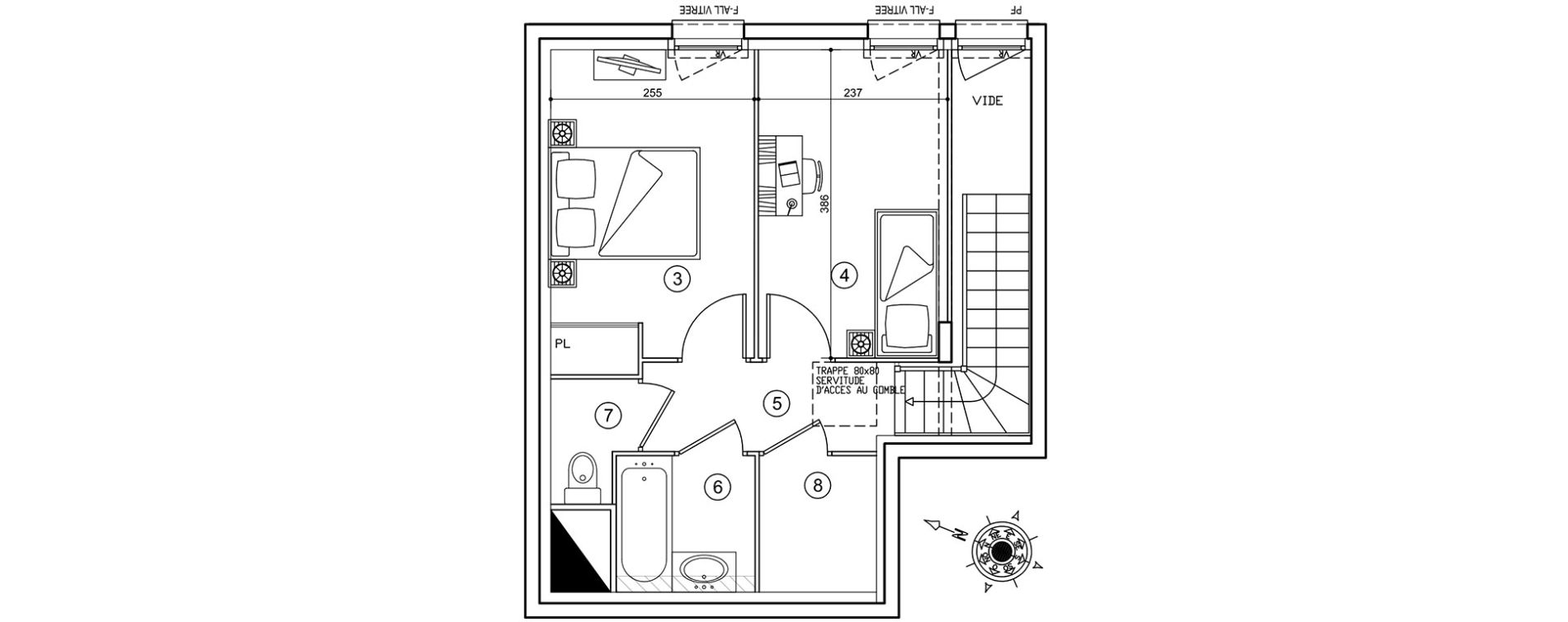 Duplex T3 de 63,50 m2 &agrave; Neuilly-Sur-Marne Maison blanche