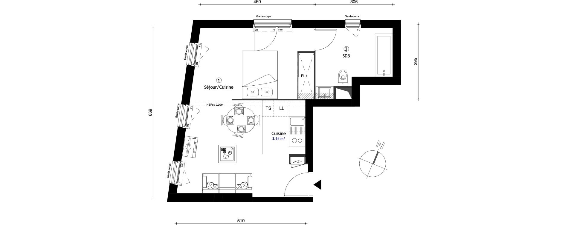 Appartement T1 de 38,00 m2 &agrave; Neuilly-Sur-Marne Maison blanche
