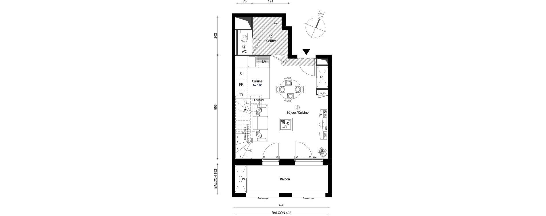 Appartement T2 de 41,90 m2 &agrave; Neuilly-Sur-Marne Maison blanche