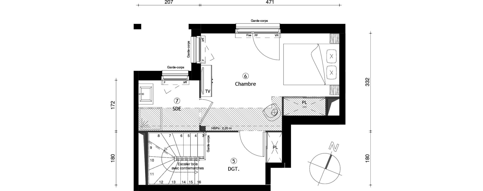 Duplex T2 de 51,60 m2 &agrave; Neuilly-Sur-Marne Maison blanche