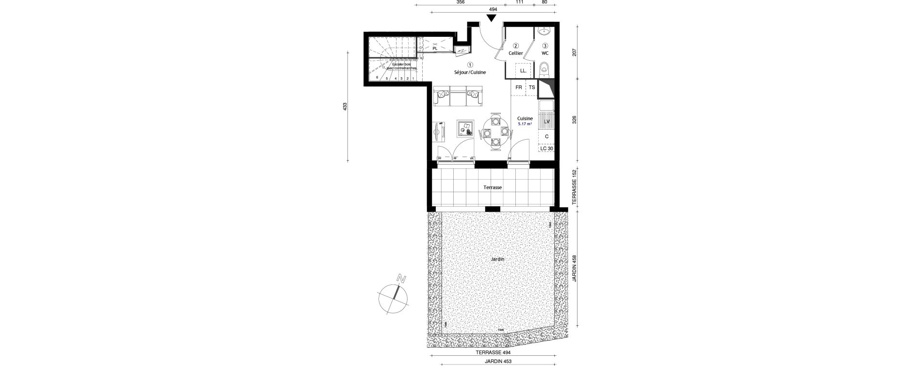 Duplex T3 de 59,10 m2 &agrave; Neuilly-Sur-Marne Maison blanche