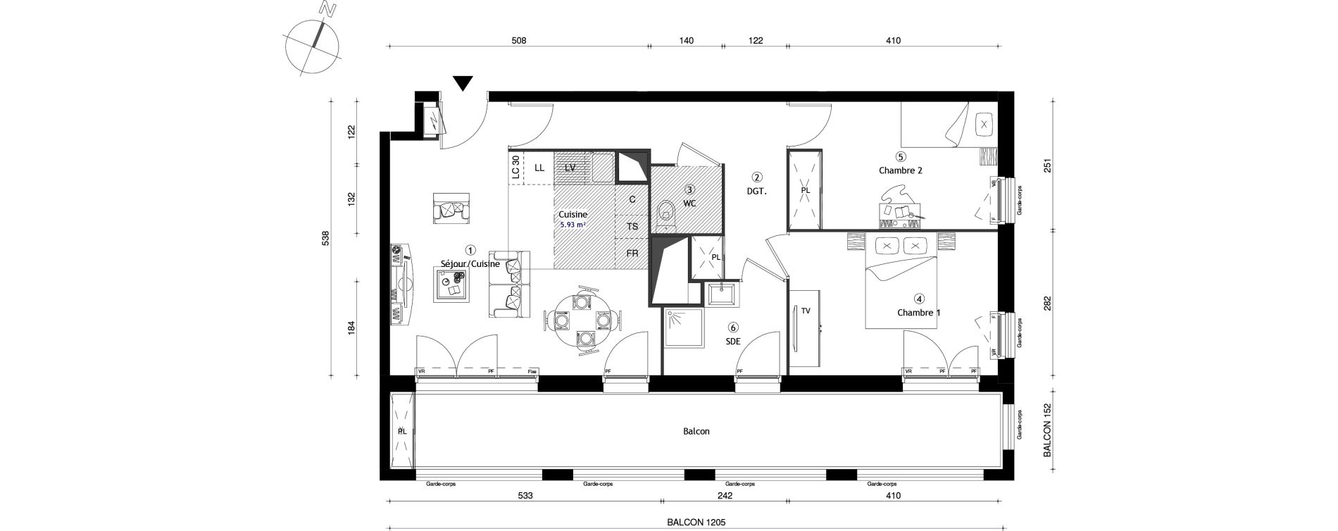 Appartement T3 de 60,70 m2 &agrave; Neuilly-Sur-Marne Maison blanche