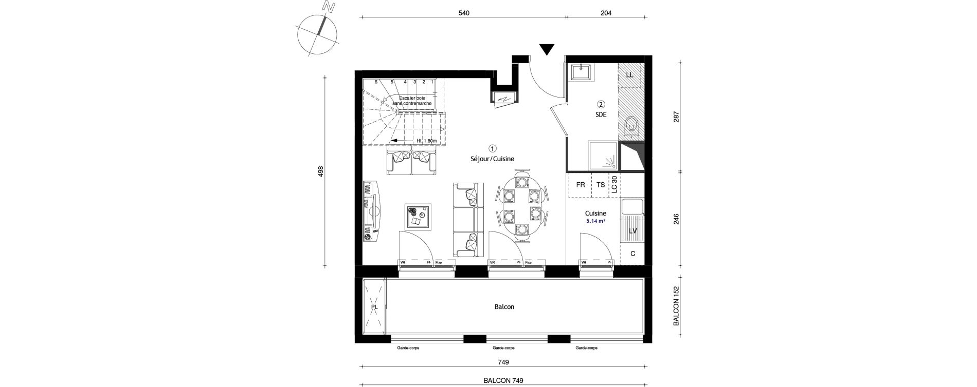 Duplex T3 de 68,00 m2 &agrave; Neuilly-Sur-Marne Maison blanche