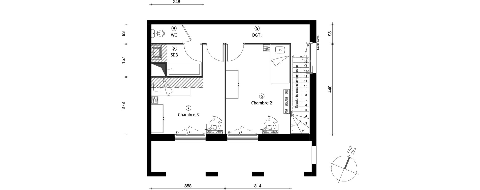 Duplex T4 de 85,80 m2 &agrave; Neuilly-Sur-Marne Maison blanche